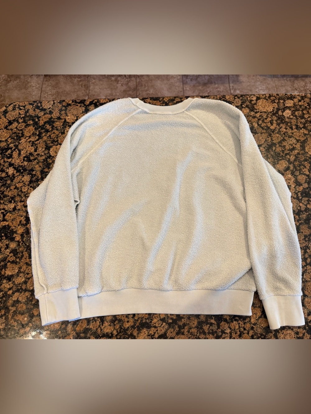 perfectwhitetee Women’s Pale Blue Loop Terry Ziggy Sweatshirt - Picture 3 of 3